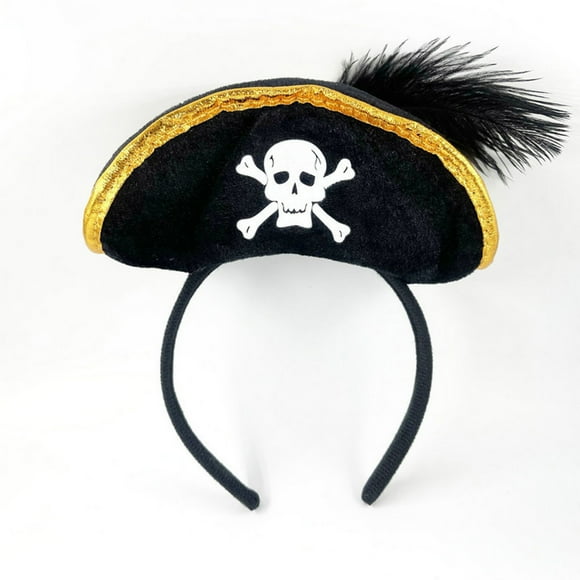 Nituyy Pirate Hat Headband Halloween Cosplay Hairband Holiday Hair Hoop for Party Costume Photo Props Hair Accessories