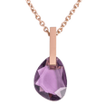 thumbnail image 1 of Collar Mujer con Dije de Cristales LuckyLy, Cadena Acero Inoxidable, Modelo Amber violeta UNITALLA, 1 of 8