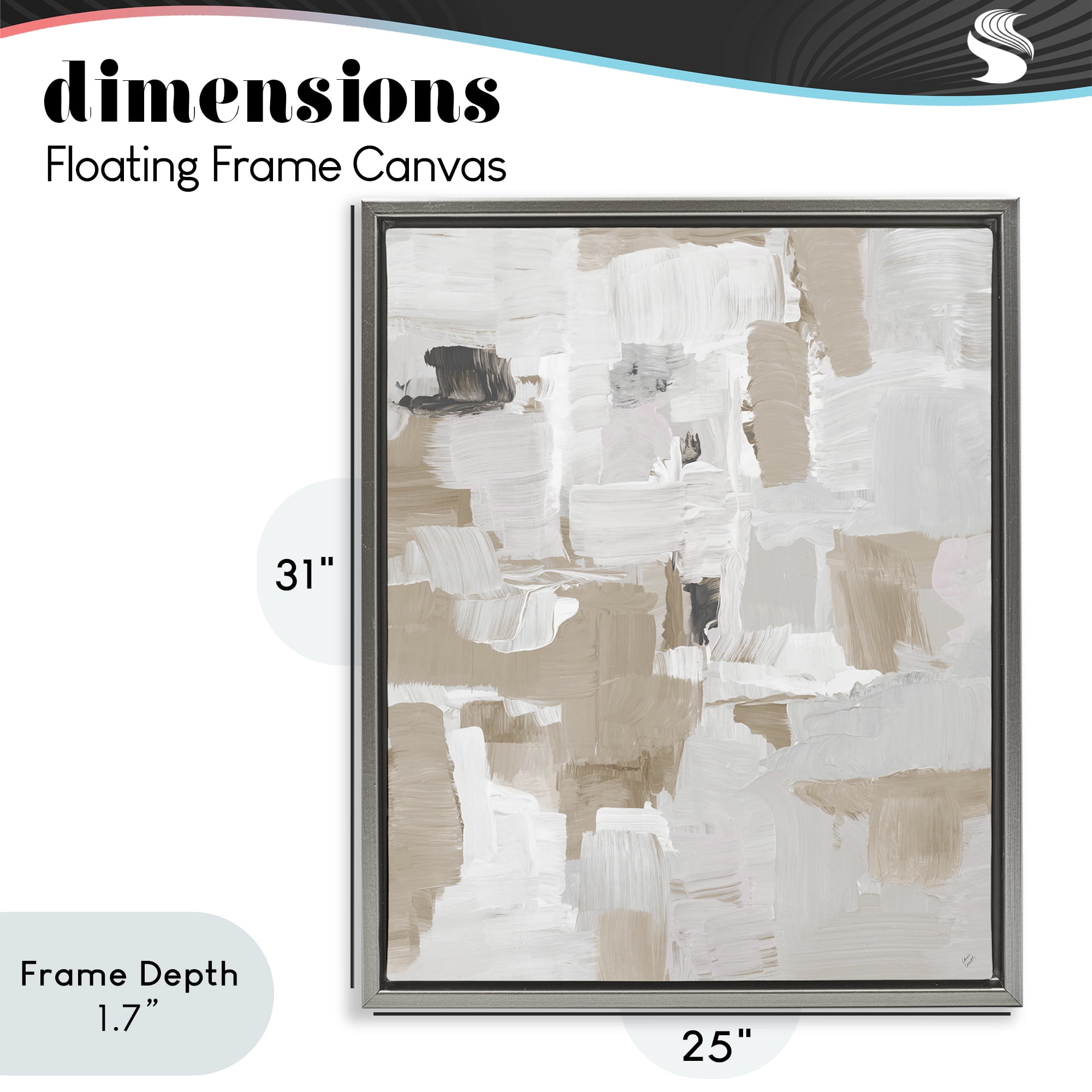 Stupell Industries Beige & White Peace Gray Framed Floater Canvas Wall Art, design by Lanie Loreth