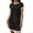 Black, variant on Dress for Women, Color Block Short Sleeve Crewneck Tshirt Dress, Loose Fit With Chest Pocket Lightweight Summer Casual Daily Wear Shift Dresses