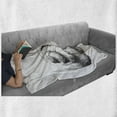 thumbnail image 6 of Snail Soft Flannel Fleece Blanket, Hand Drawn Slug Sketch in Vintage Style Wildlife Unique Animal Pattern, Cozy Plush for Indoor and Outdoor Use, 60" x 80", Charcoal Grey and White, by Ambesonne, 6 of 6