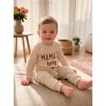 thumbnail image 5 of Cjfdfy Newborn Baby Boy Fall Outfit Mama's Boy Embroidery Ribbed Long Sleeve Romper Elastic Waist Pants 2 Piece Set Infant Cute Coming Home Fall Winter 0-12M, 5 of 9