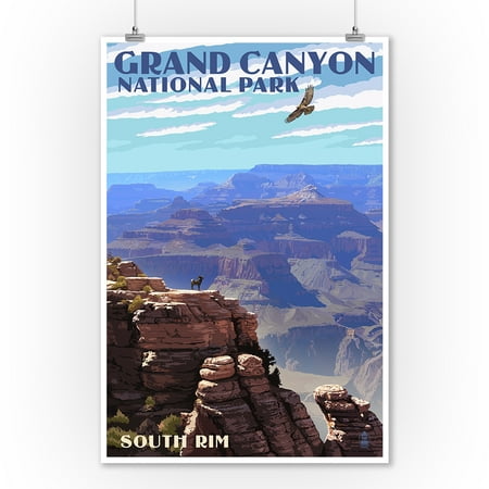 Grand Canyon National Park, Arizona - South Rim - Lantern Press Artwork (9x12 Art Print, Wall Decor Travel (Best Time To Hike Grand Canyon South Rim)