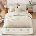 thumbnail image 3 of Queen Comforter Set - 7 Pieces Beige Bed in a Bag Queen Bedding Sets with Comforters, All Seasons Comforter Bed Set with Sheets, Pillowcases & Shams, 3 of 4