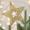 thumbnail image 4 of Navidad hierro forjado calado árbol superior estrella árbol de Navidad ornamento brillante decoración superior, 4 of 5