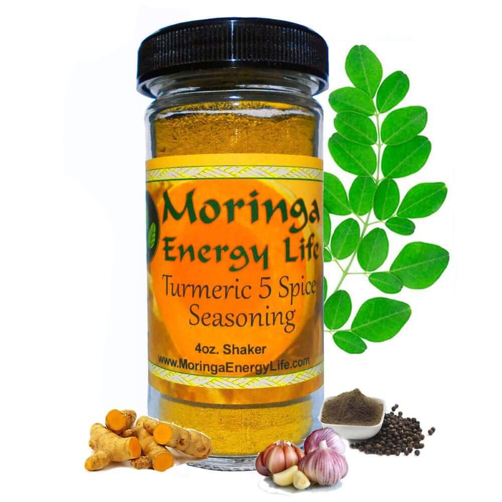 Moringa Turmeric 5 Spice Seasoning Immunity Booster All Organic Turmeric Spice, Moringa Leaf