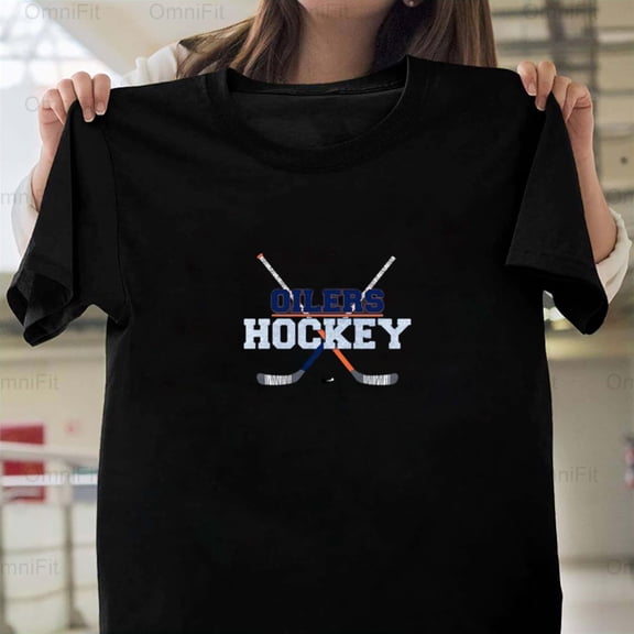 OmniFit25 Hockey Oilers Team Tee Graphic Sport Fan Hockey Design League Pride Oilers T-Shirt, for Unisex, up to size 5XL.