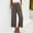 Coffee, variant on ZZwxWA Deals, Women's Solid Color Cotton and Linen Casual Loose Fitting Wide Leg Elastic Waist Straight Leg Pants with 7/4 Belt Pockets Capris Pants for Women