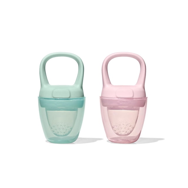 Alimentador de Silicona para Bebés OXO Tot 2 Piezas Opal y Blossom