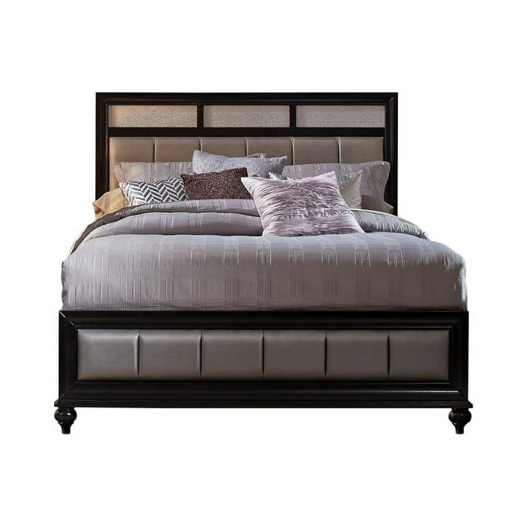 Barzini Bedroom Set with Upholstered Headboard Black Walmart