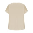 thumbnail image 5 of Tii.MM Hauts Habillés à Manches Courtes pour Femmes Col Rond Chemise Texturée Mignonne Hauts d'Été 2025 T-Shirts de Travail Basiques Blouses Amples, 5 of 5