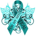 thumbnail image 2 of CafePress - I Wear Teal For My Sister -  Round Wood Ornament 4", 2 of 2