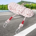 thumbnail image 4 of Cuerda de rescate 12mm Doble Gancho Núcleo de acero | Cuerda de seguridad para escalada al aire libre | Nylon Rojo Blanco | Línea de arrastre de rappel de rappel de escape de incendios de descenso, 4 of 4