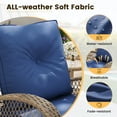 thumbnail image 5 of ELPOSUN 3 Pieces Patio Furniture Set, Outdoor Swivel Gliders Rocker, Wicker Patio Bistro Set with Rattan Rocking Chair, Glass Top Side Table and Thickened Cushions（Blue）, 5 of 8