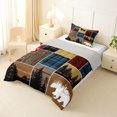 thumbnail image 2 of Feelyou Deer Bear Twin Comforter Sets, Retro Patchwork Bedding Set, 2pcs, 2 of 7