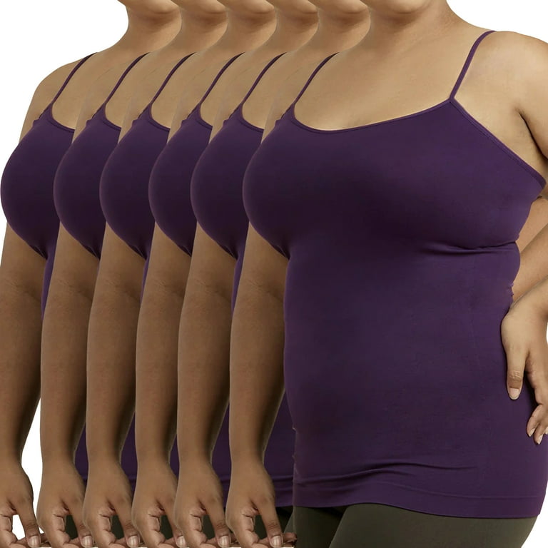 6 Packs - MOPAS Plus Size Scoop Neck Adjustable Spaghetti Strap