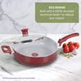 thumbnail image 4 of T-Fal Kitchen Solutions Red 5 Quarts Ceramic Non-Stick Jumbo Cooker Sauté Pan with Lid & Helper Handle, 4 of 12