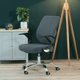 thumbnail image 4 of Stretch Slipcover Office Chair Seat Cover Swivel Office Chair Swivel Chair, Grey, 4 of 5