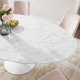 thumbnail image 7 of Modway Lippa 47" x 78" Oval Modern Artificial Marble Dining Table in White, 7 of 7