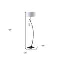 thumbnail image 3 of 59" Matte Black Dual Arc Floor Lamp With White Drum Shade, 3 of 8