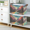 thumbnail image 2 of Yayeee Foldable Storage Basket for Shelves with Handles Waterproof Cloth Bins, Colorful Road, 2 of 7