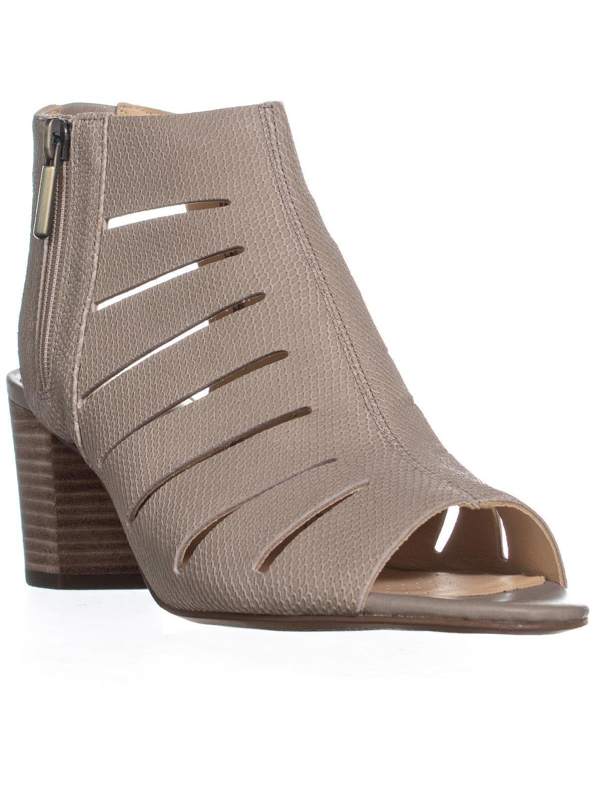 Womens Clarks Deloria Ivy Block Heel Side Zipper Sandals Sand 9