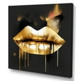 thumbnail image 2 of DESIGN ART Designart "Gold Lips Of Luxury Ii" Fashion Canvas Art Print 36 in. wide x 36 in. high, 2 of 5