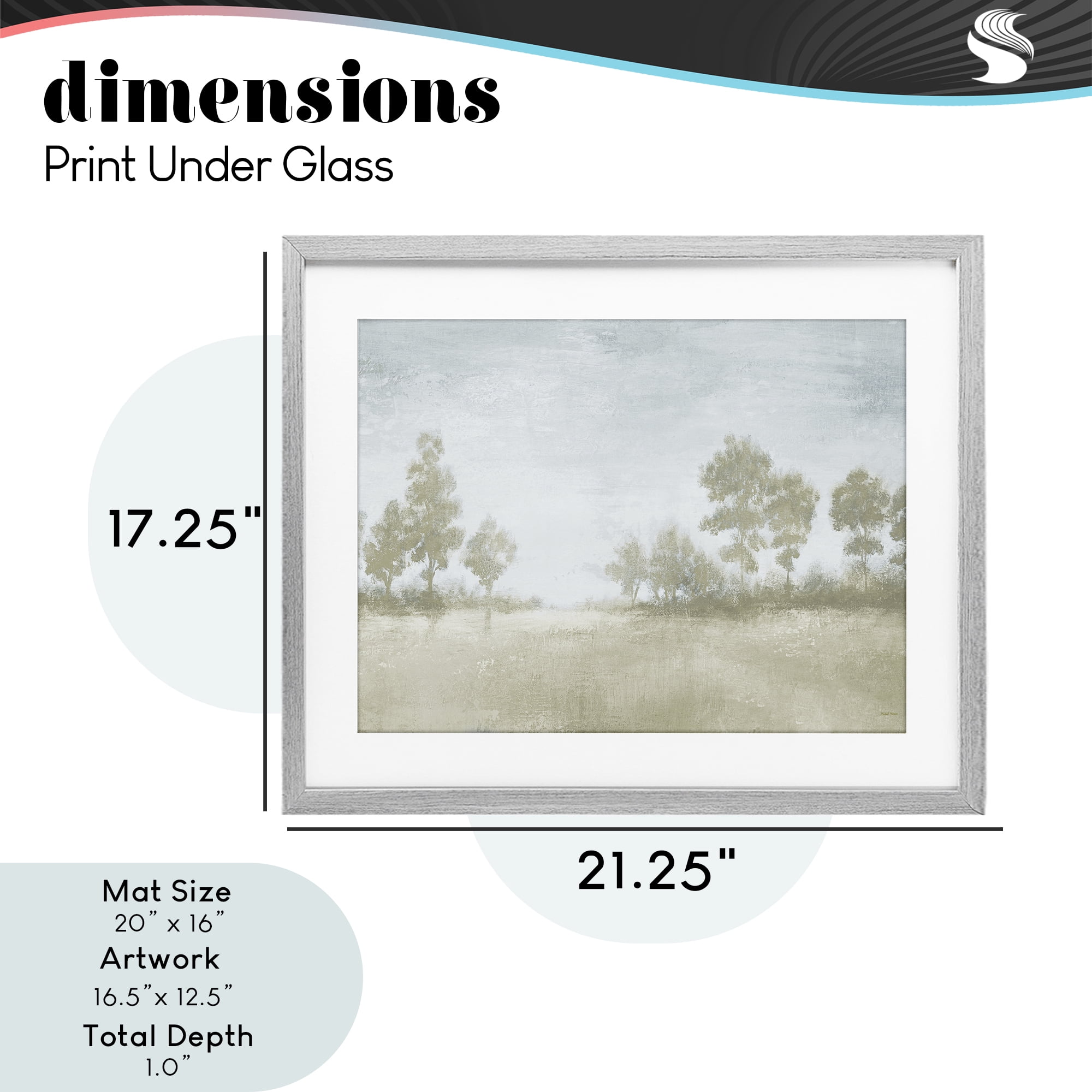 Stupell Industries Soft Distant Valley Landscape Gray Framed Print Under Glass, design by Michael Marcon