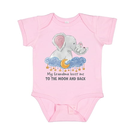 

Inktastic My Grandma Loves Me to the Moon and Back Elephant Family Boys or Girls Baby Bodysuit