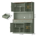 thumbnail image 7 of Hiphuta 72" Tall Kitchen Pantry Storage Cabinet with RGB LED, Hutch Cabinet with Charging Station and Adjustable Shelves for Dining Room, Blue, 7 of 7