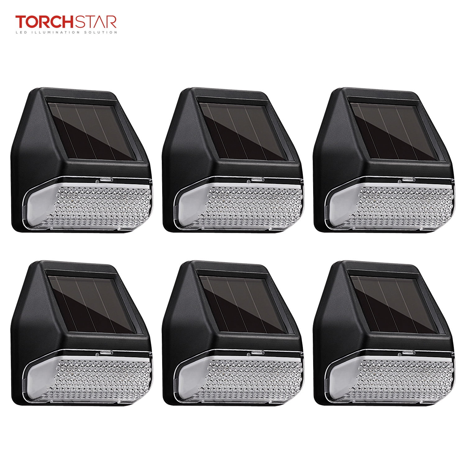 TORCHSTAR Dusk-to-Dawn LED Solar Fence Lights for Patio, Backyard ...