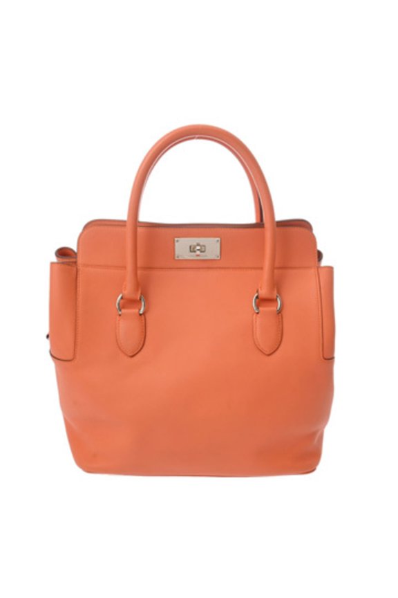 Pre-Owned HERMES 26" 2-Way Toolbox, Mango, Q Stamp (circa 2013), Women's Swift Leather Handbag,...
