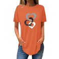 thumbnail image 1 of FAIWAD Tuniques à Manches Courtes pour Femmes, Col Rond, Blouses Amples, T-shirts Graphiques avec Cœur Mignon, 1 of 3