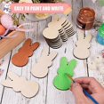 thumbnail image 4 of 60 Pcs Unfinished Easter Bunny Wooden Ornaments Wooden Peep Bunny Cutouts to Paint Blank Wood- Slices, 4 of 5