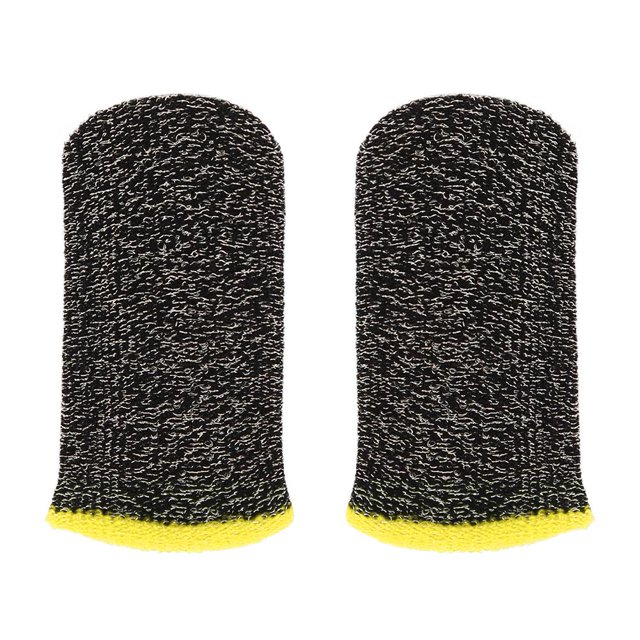 Finger 24-Stitch Mobile Game Cover Anti-Sudor Antideslizante Negro Amarillo Amarillo 2 piezas Hugtrwg Para estrenar