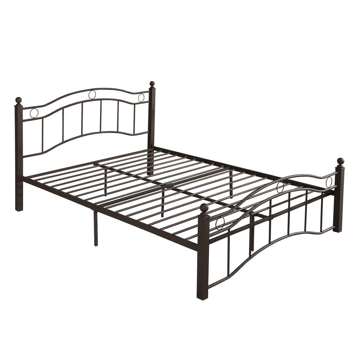 King Size Metal Bed Frame with Headboard and Footboard Bronze