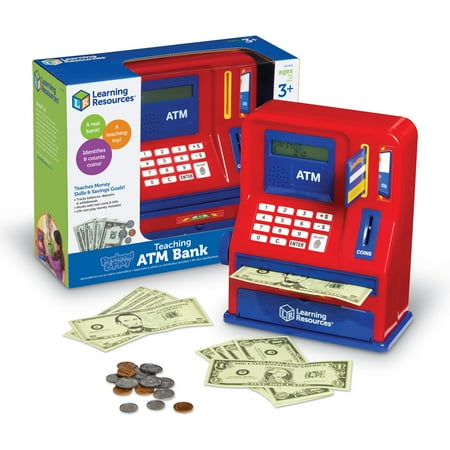 Learning Resources Pretend & Play Teaching ATM Bank, Cash Register for Kids, Ages 3+
