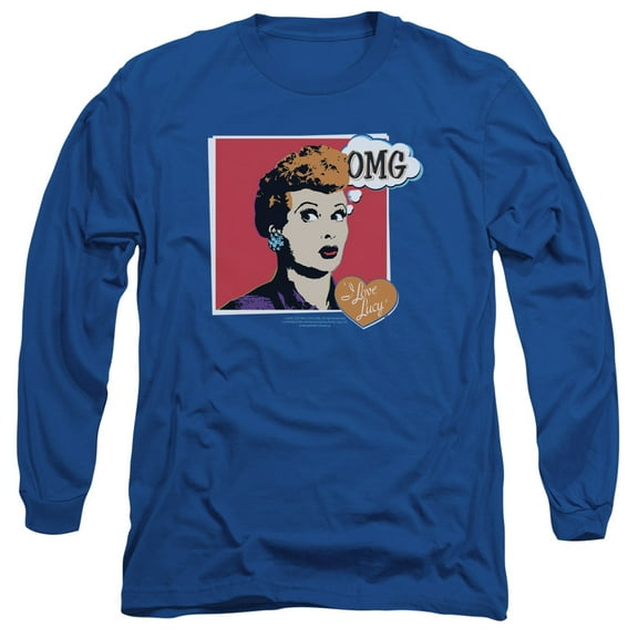 I Love Lucy I Love Worhol Omg Long Sleeve Adult 18/1 T-Shirt Royal Blue