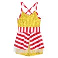 thumbnail image 3 of TiaoBug Kids Girls Candy Cane Striped Christmas Dance Figure Ice Skating Tutu Dress Leotard Gold 8, 3 of 5