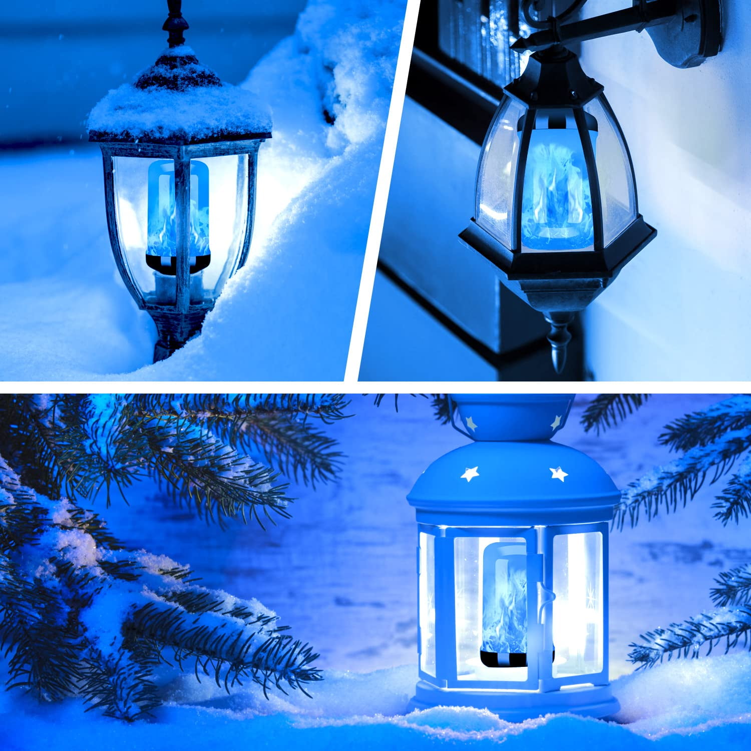 GKcity Upgraded LED Flame Light Bulb, 4 Modes Fire Flame Light Bulbs with Upside Down Effect, E26 Base Flickering Light Bulbs for Halloween, Party, Outdoor, Indoor, Halloween Decor (2 Pack)