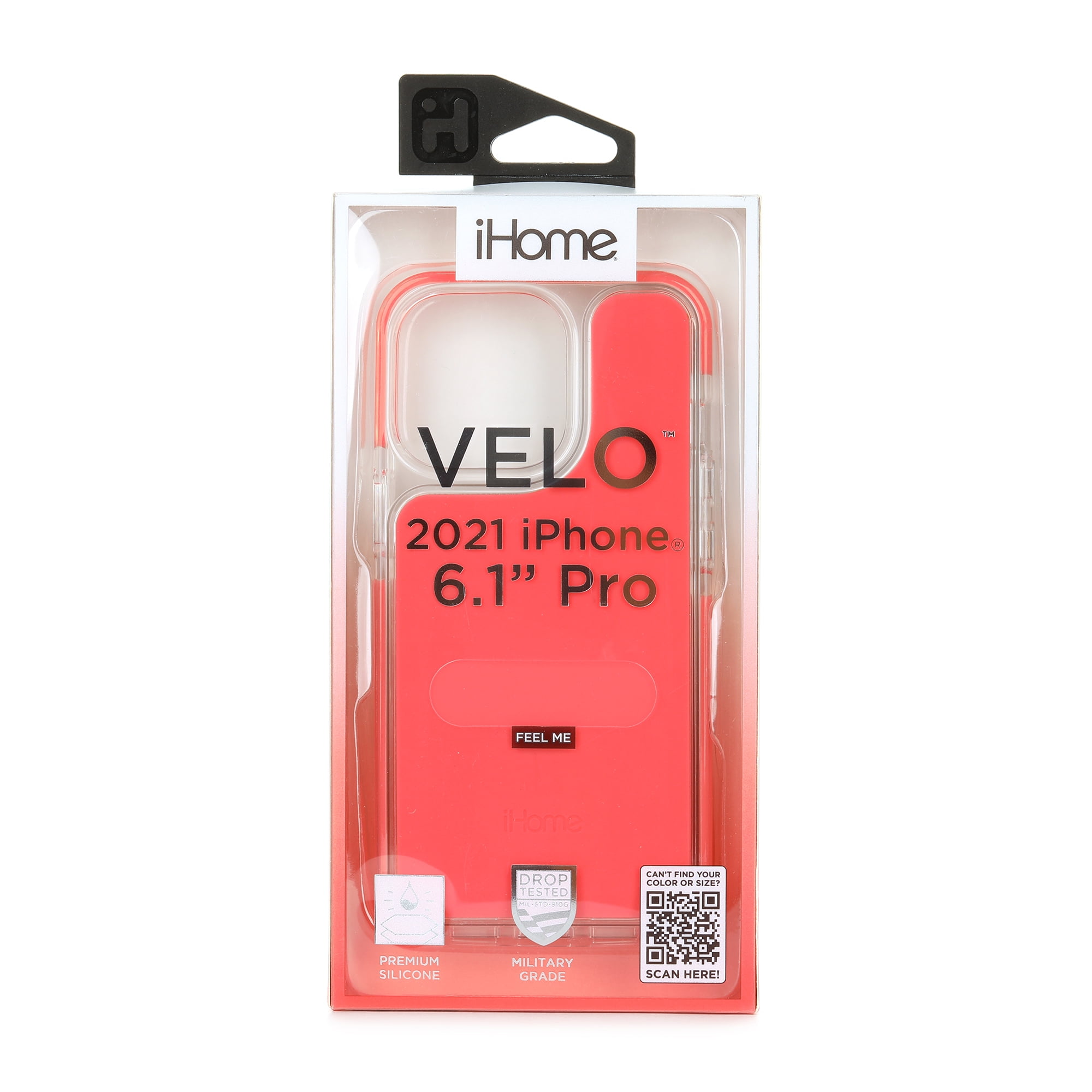 iHome Velo Silicone Impact Case, iPhone 13 Pro Max, Coral