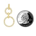 thumbnail image 5 of 14k Yellow Gold, Double Ring Circle of Life Pendant Circular Round Charm Created CZ 15.5mm NO Necklace, 5 of 7