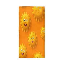 Bath Towel Single-Sided Printed Highly Absorbent Soft Quick Towel for Bathroom Spa Gym & Sports Cartoon Sun