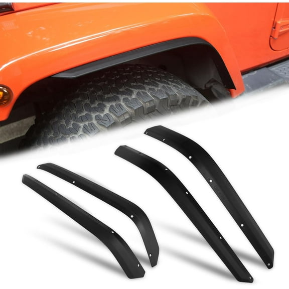 Front & Rear Fender Flares Compatible with 2007-2018 Jeep Wrangler JK JKU, Off-Road Wheel Flares Liner 4 PCS
