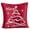 Sequin Tree, variant on Violet Linen Seasonal Xmas Christmas Holiday Trees Pattern, Polyester Fabric, White Rope Edge, Solid Red Backing, Embroidered Tree , 18 Inch x 18 Inch, Square, Decorative Accent Throw Pillow