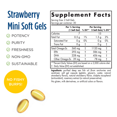 Nordic Naturals Ultimate Omega Minis Softgels, 1120 Mg, Fish Oil, 60 Ct