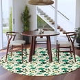 thumbnail image 3 of Round Rug 7Ft Washable Non-Slip, St. Patrick's Day Circle Area Rugs for Living Room Bedroom, Lucky Shamrock Leaves Botanical Beige Indoor Floor Mats Carpet Runner for Home Decor Aesthetic, 3 of 8