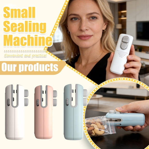 3 in 1 Mini Bag Sealer, 2026 Upgraded Rechargeable Bag Cutter and Sealer for Chip Bags, Small Household Pressure Sealer, Portable Snack Plastic Bag Sealing Machine
