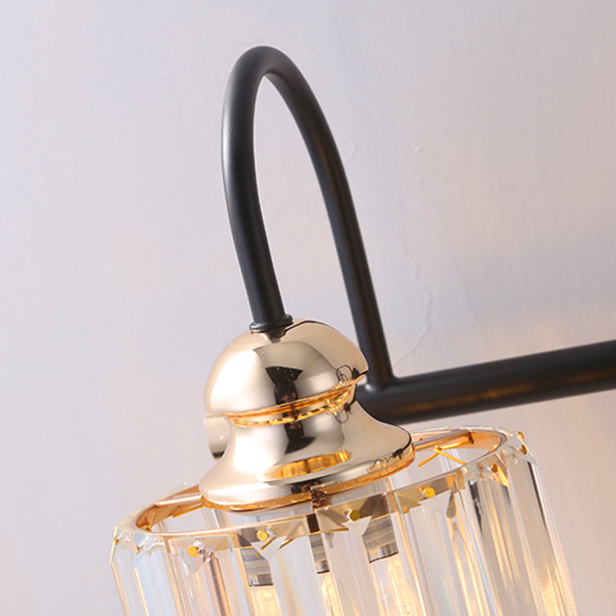 ExBrite 41" W 5 Lights Rose Gold Vanity Light for Bathroom - Black and Gold Finish