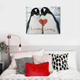 thumbnail image 5 of Orinice Penguins Love Heart Fine Art Aesthetic Poster & Print Wall Painting for Home Decor Canvas Print Living Room Bedroom Office Wall Art Decor 16x12in, 5 of 6